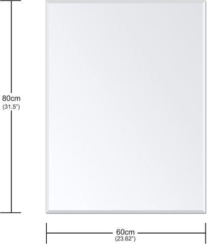 Wall Mirror Beveled Edge Frameless Mirror 24” X 32" Wall Mounted Mirror for Bathroom Vanity and Entryway-2