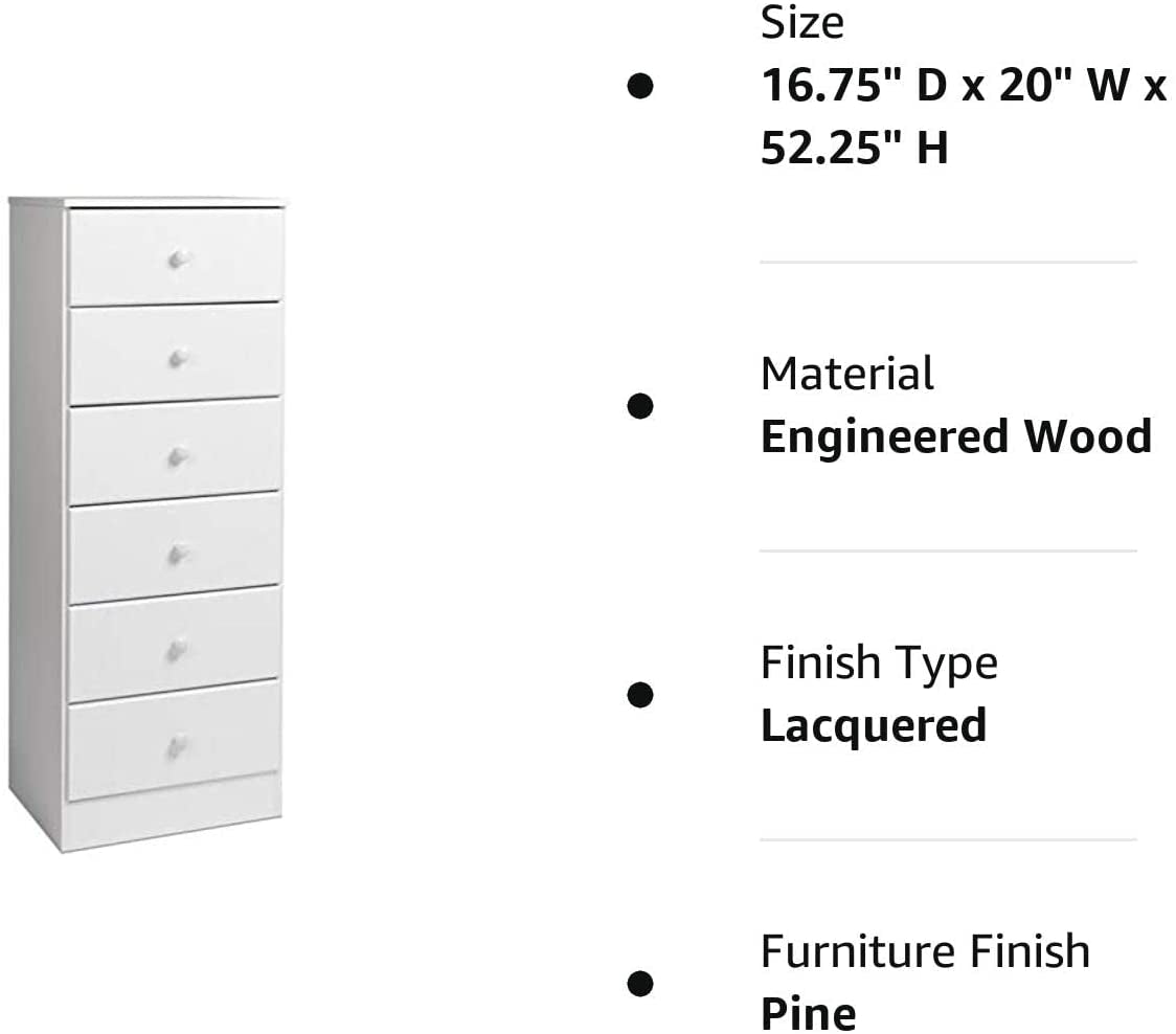 Astrid 6 Drawer Tall Chest for Bedroom-4