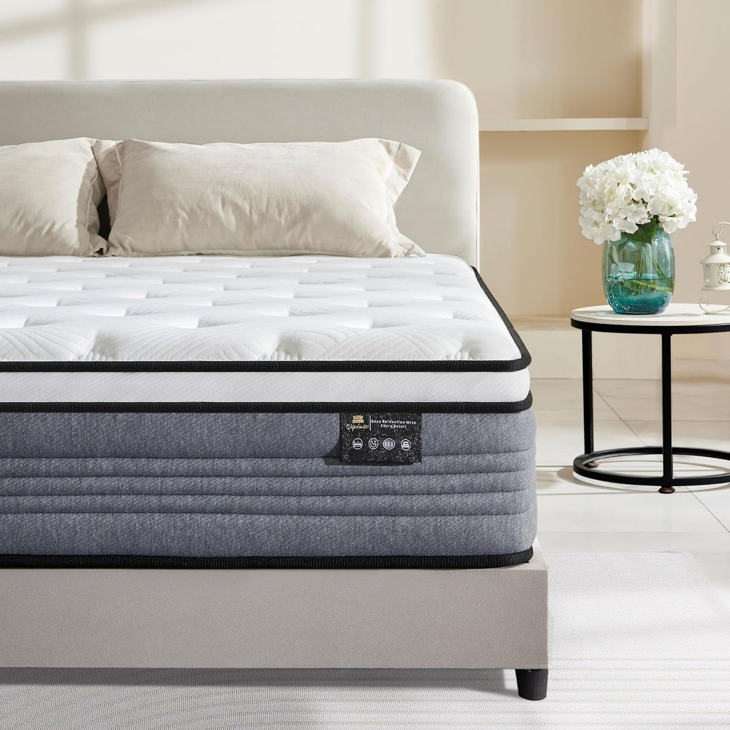 12 Inch Queen Hybrid Mattress with Gel Memory Foam-0