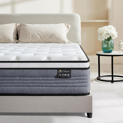 12 Inch Queen Hybrid Mattress with Gel Memory Foam-0