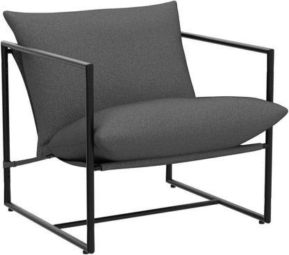 Aidan Sling Chair Dark Grey Metal Frame Shredded Foam-4