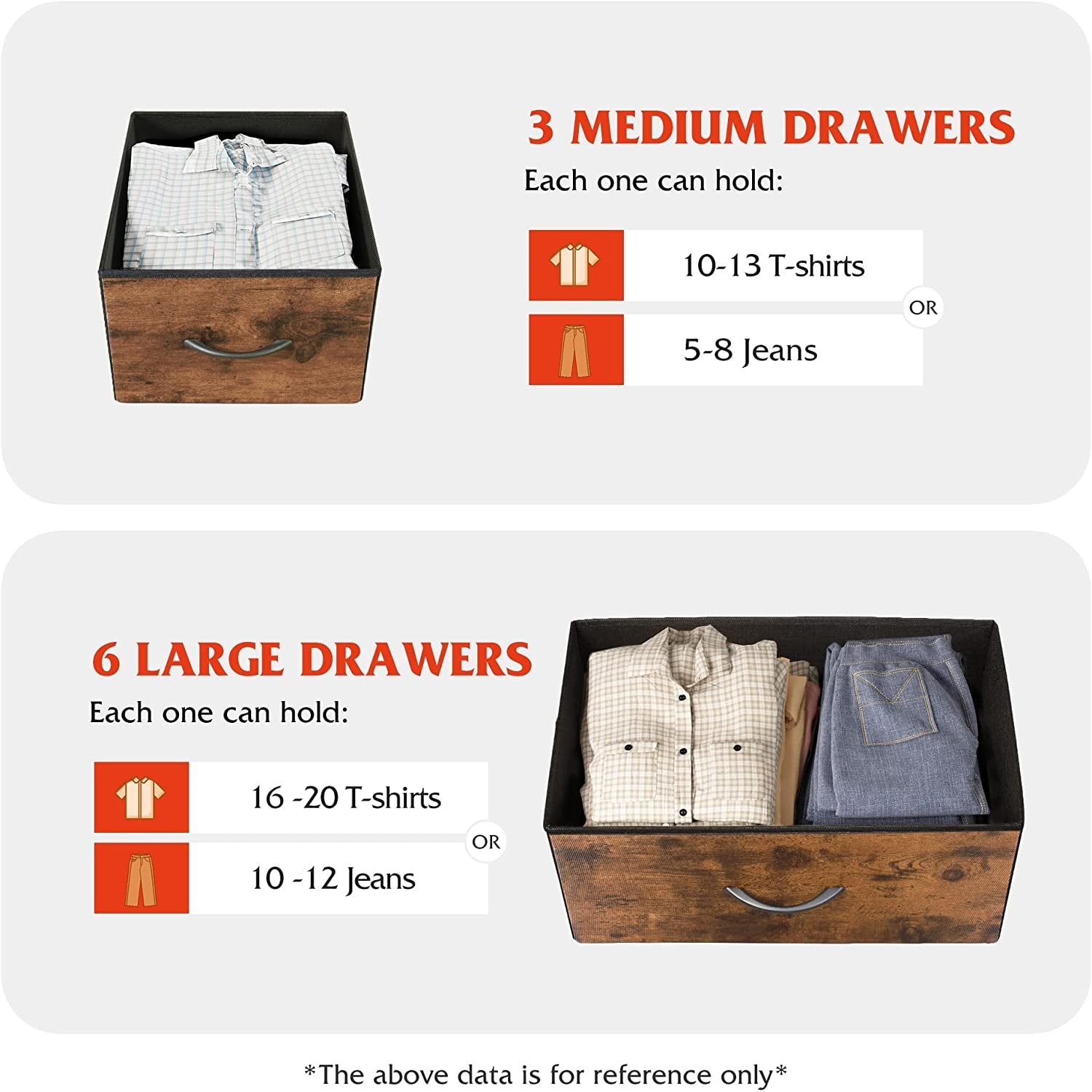 Dark Grey Chest of Drawers with Wood Top and Nightstand-4