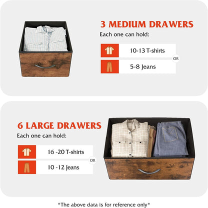 Dark Grey Chest of Drawers with Wood Top and Nightstand-4