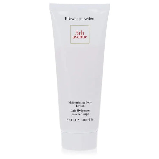 White tube of Elizabeth Arden 5th Avenue moisturizing body lotion 6.8 oz