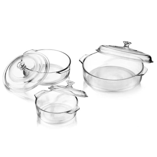 6-Piece Glass Bakeware Casserole Baking Dish Set - Dishwasher and Oven Safe - Casserole