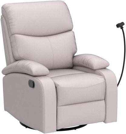 Swivel Rocker Recliner Chair for Adults, Rocking Recliner Chair, Rocker Recliners for Small Spaces, Manual Recliner Lazyboy Single Sofa for Living Room, Nursery, RV, Beige-4