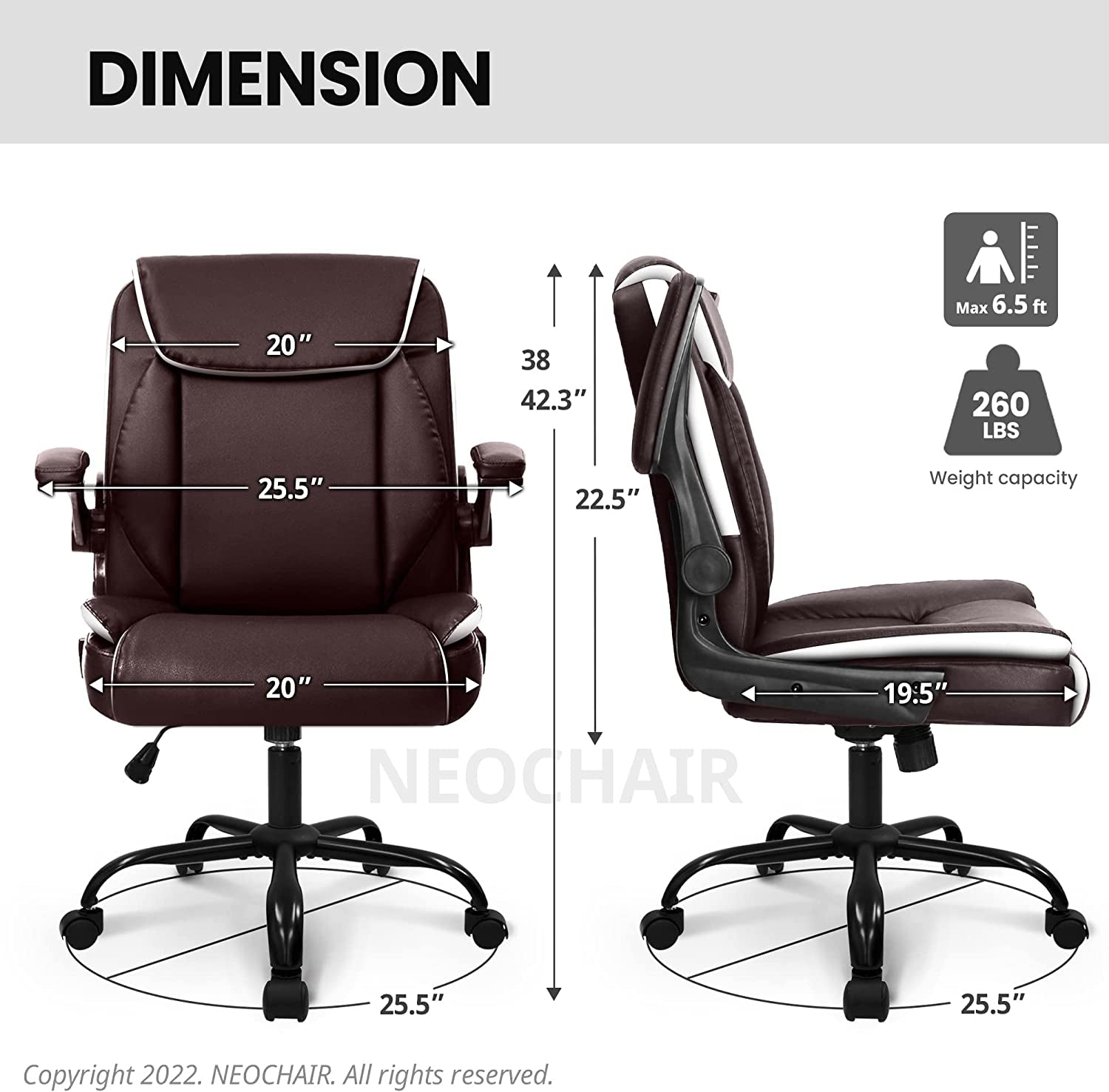 Adjustable Brown Office Chair with Ergonomic Support-4
