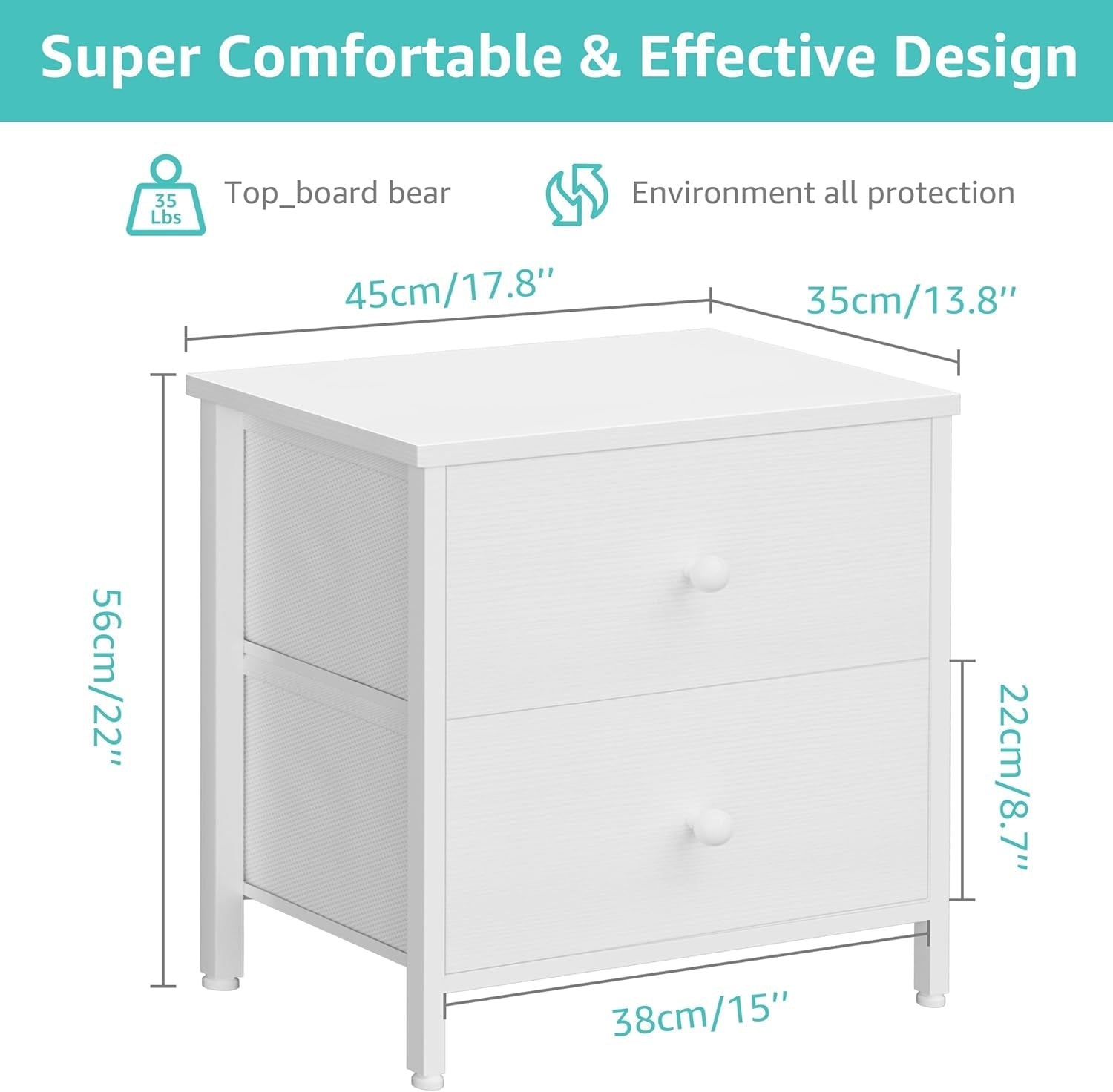 White Nightstands with 2 Drawers-4