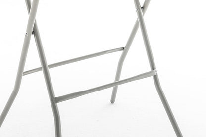 32" Round White Folding Table Set Bar Height-4