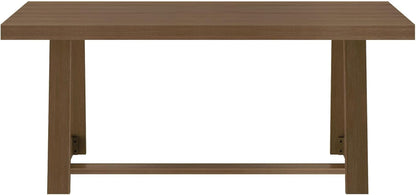 72 Inch Farmhouse Dining Table, Solid Wood Rustic Kitchen Table, Large Wooden Rectangular Dinner Table for Dining Room, Home Office, Living Room Furniture, Easy Assembly, Pecan Wirebrush-3