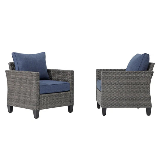 Outdoor Patio Conversation Set Of Two With Cushions-0