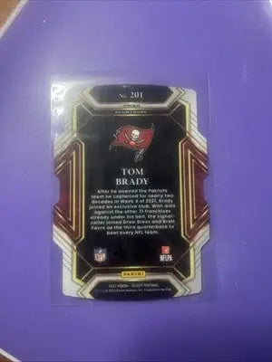 Tom Brady 2021 Select Prizm Green and Yellow Die Cut Trading Card in Protective Sleeve