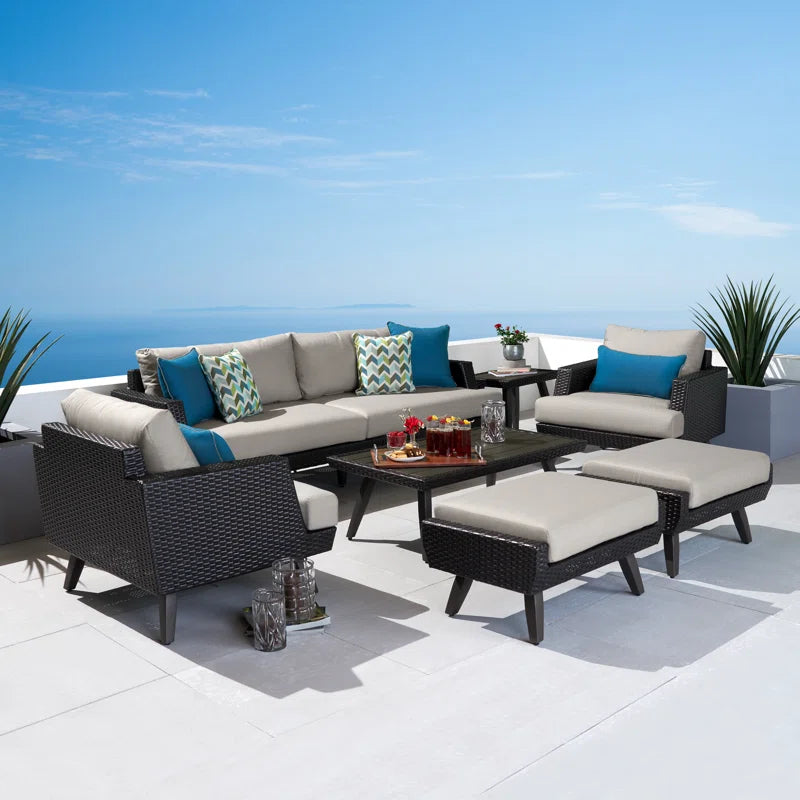 Outdoor Patio Conversation Set With Cushions For Backyard-3