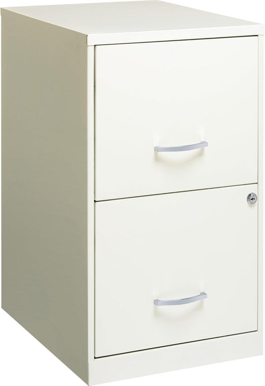 2-Drawer File Cabinet, 14.2" X 18" X 24.5", White-0