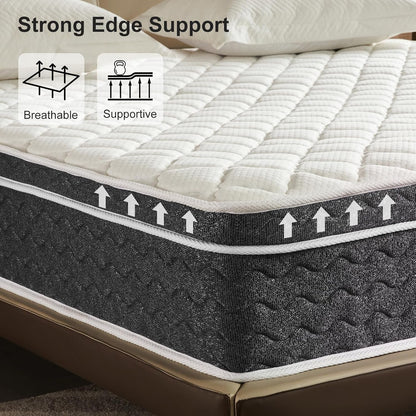 12 Inch Hybrid Queen Mattress with Pressure Relief-4