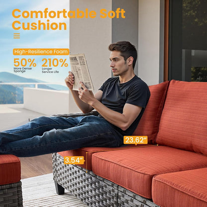 10 Piece Outdoor Patio Furniture Set with Fire Pit-2