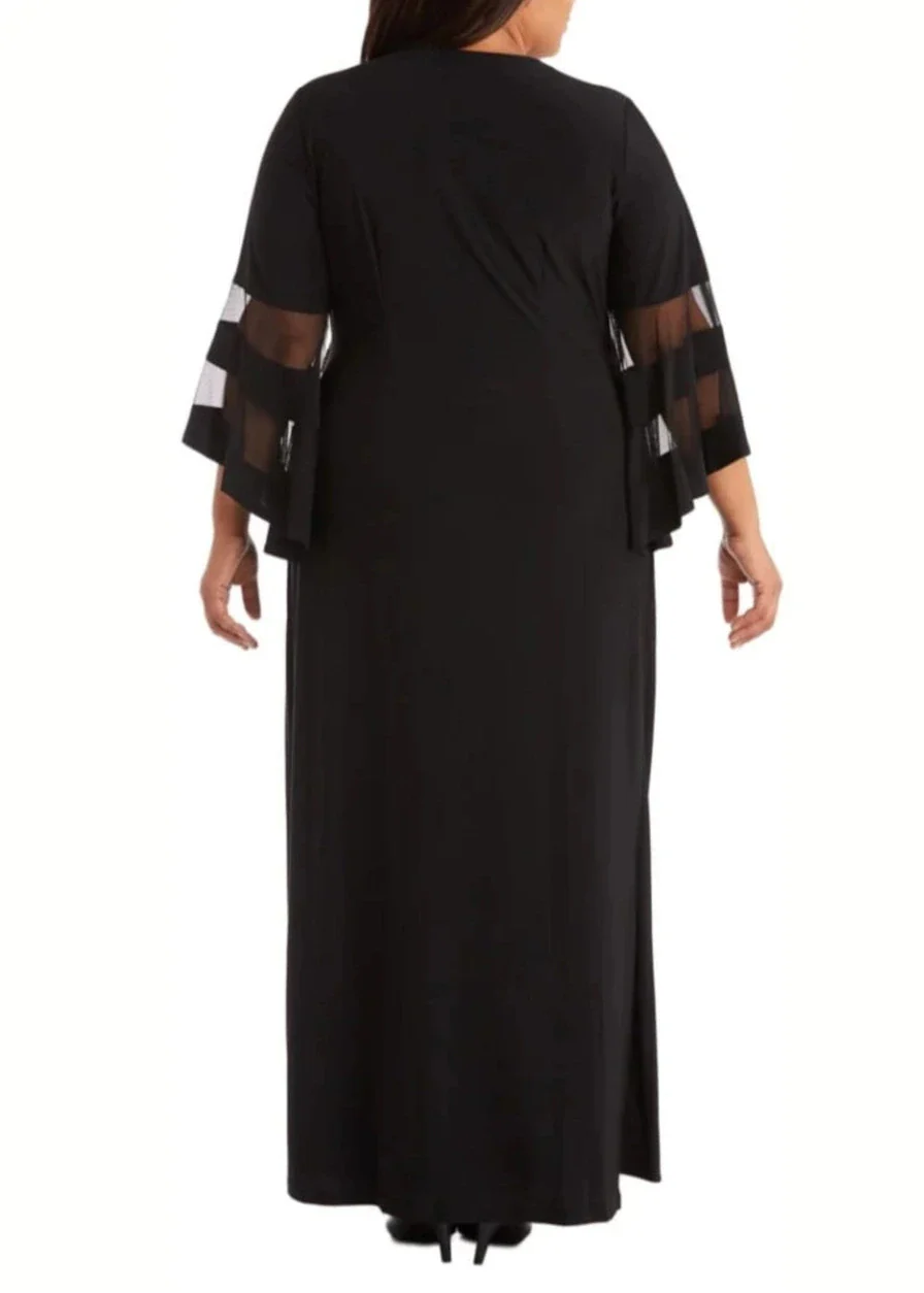 RM Richards Bell Sleeve Formal Maxi Black -or- Navy