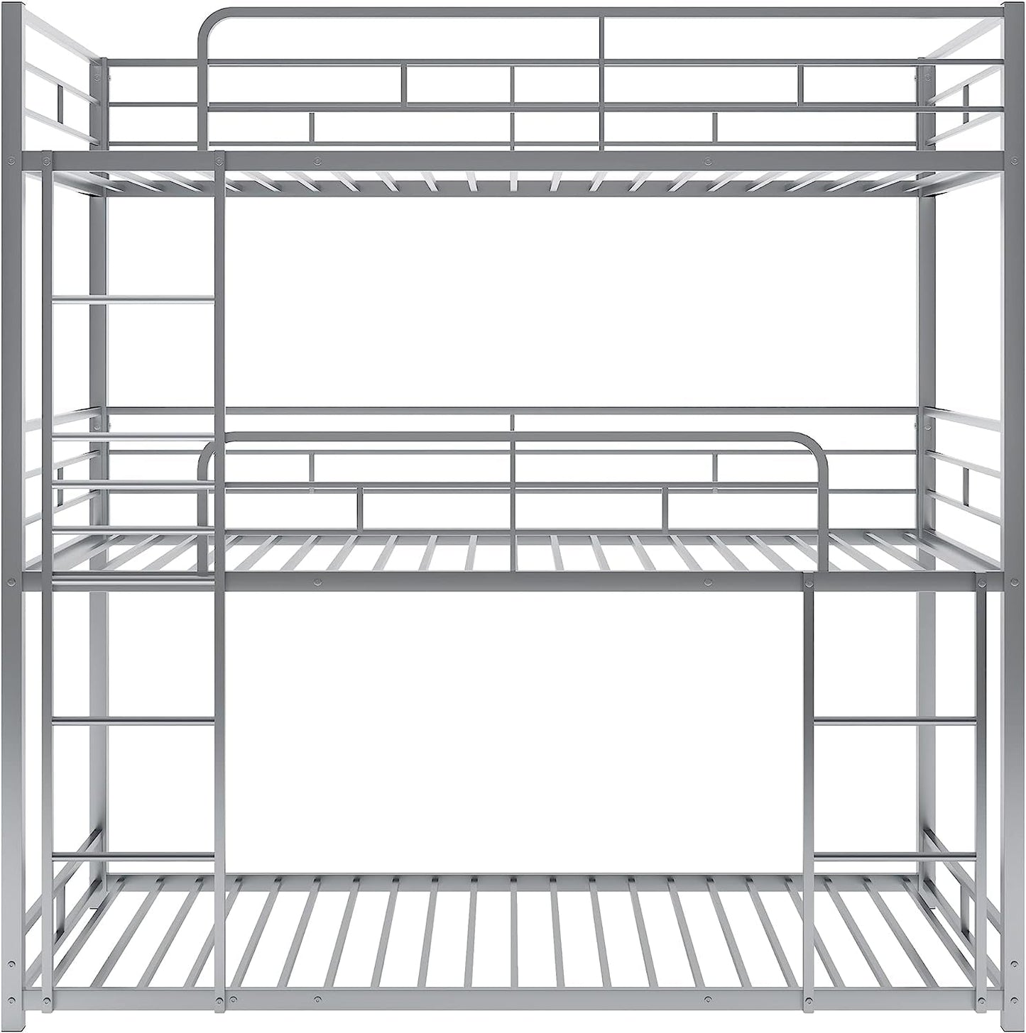 Silver Triple Metal Bunk Bed with Detachable Feature-3