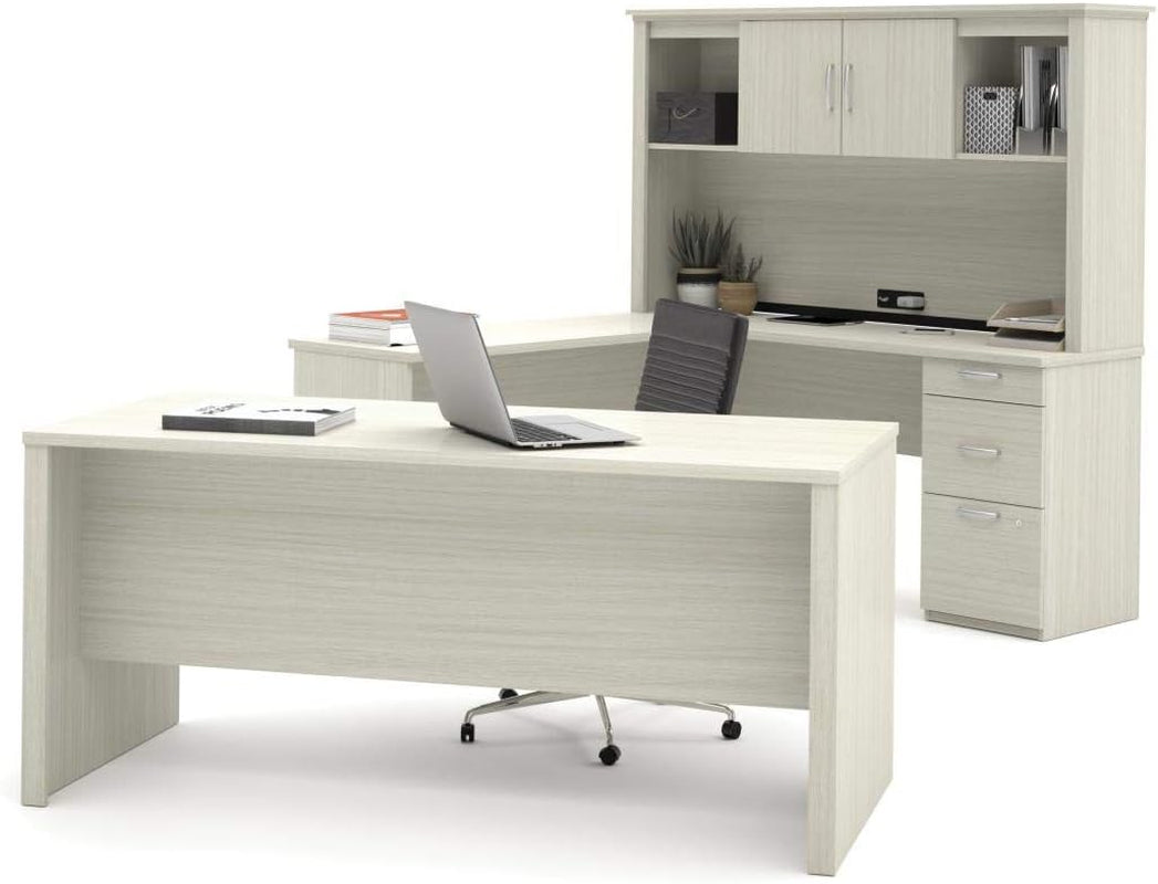 White Chocolate U/L Shaped Executive Office Desk-2