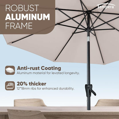 Patio Market Outdoor Table Umbrella with Push Button Tilt and Crank,Large Sun Umbrella with Sturdy Pole&Fade Resistant Canopy,Easy to Set-3