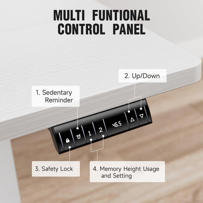 47" White Electric Standing Desk Height Adjustable-4