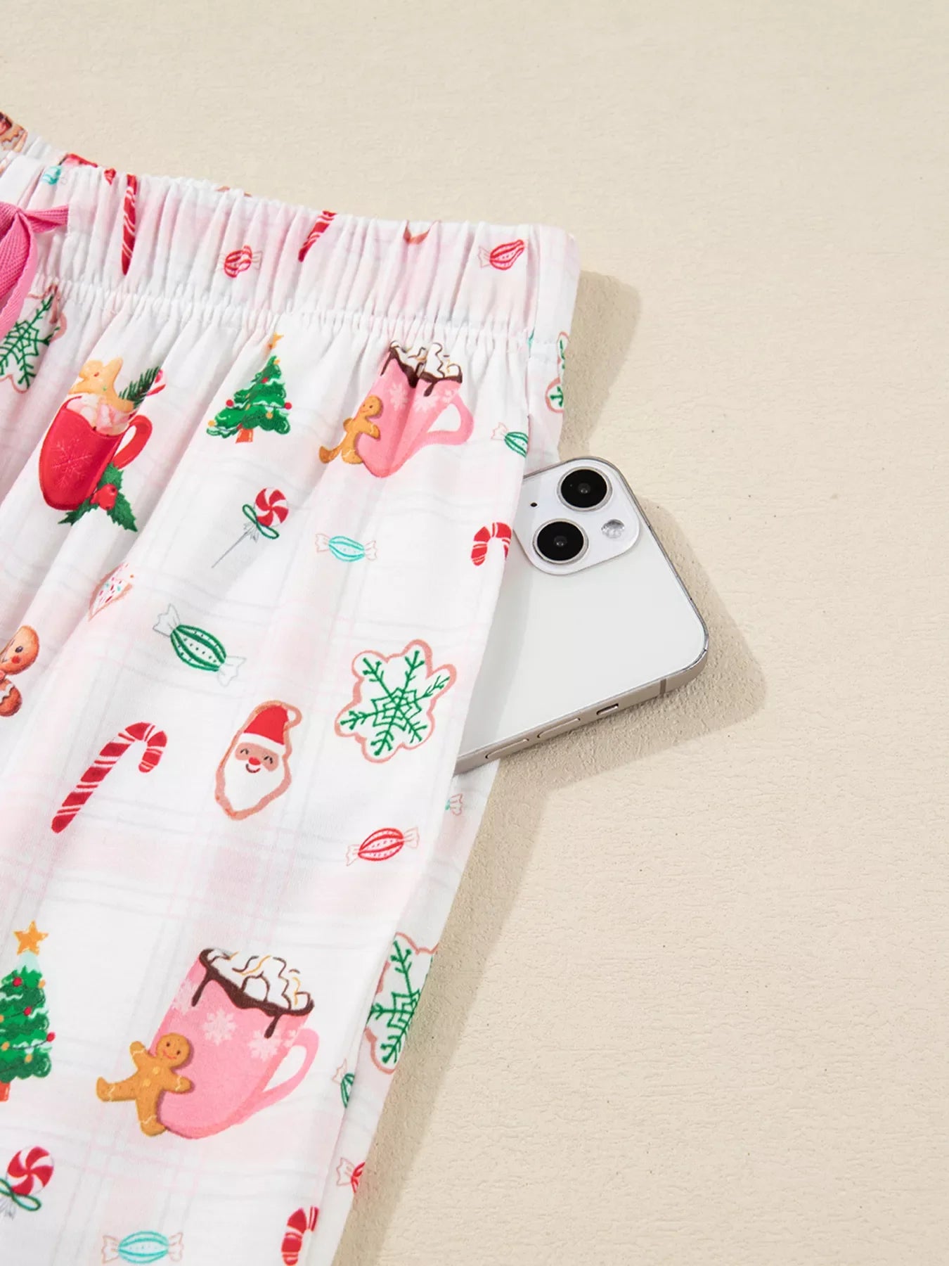 Christmas Spirit Cute Holiday Print Short Sleeve Shirt and Pants 2pcs Pajama Set