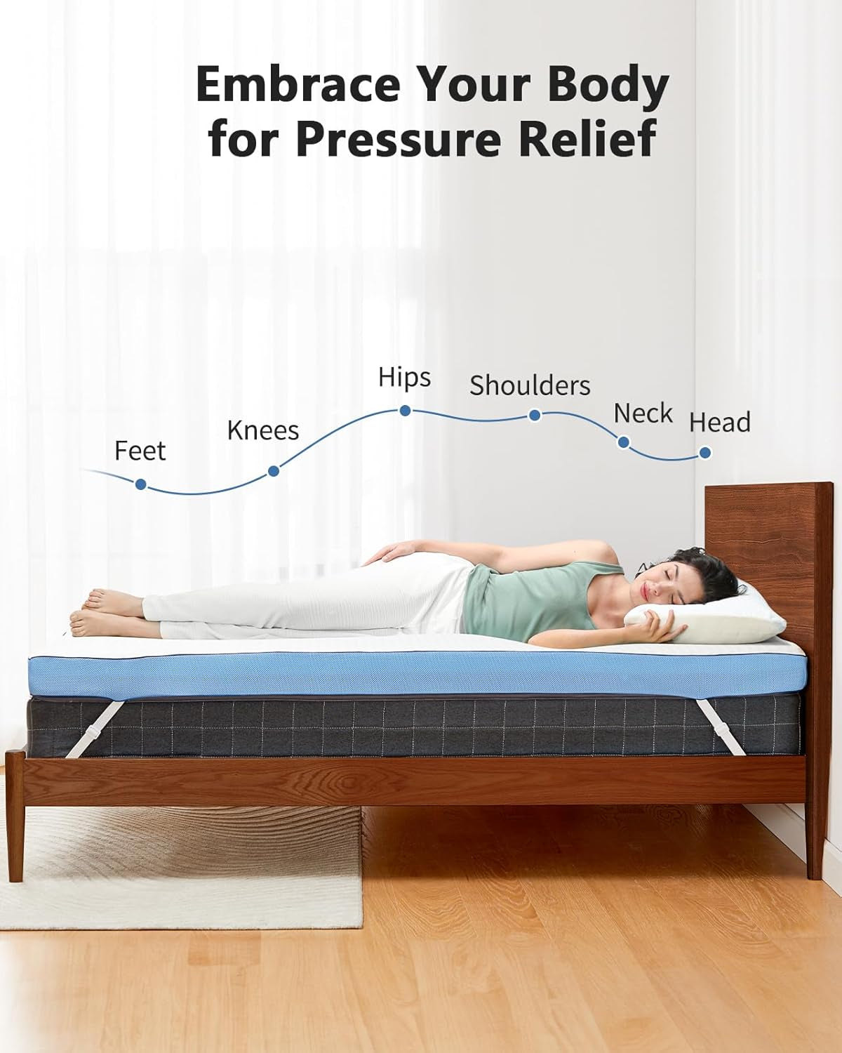 Cooling Gel Memory Foam Mattress Topper For Ultimate Comfort-2