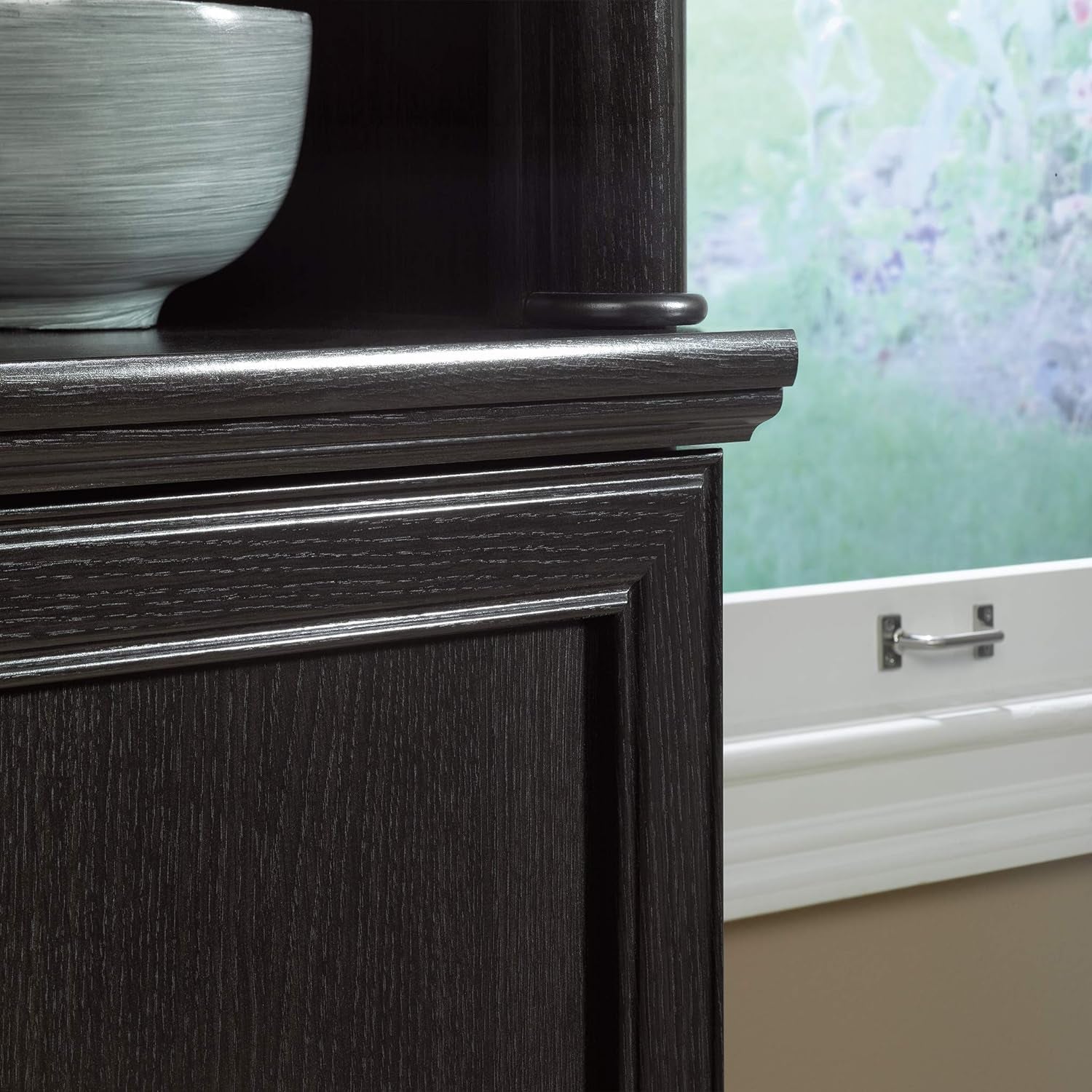 Palladia Library with Doors/Book Shelf, L: 29.37" X W: 13.90" X H: 71.85", Wind Oak-4