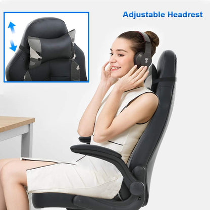 PC Gaming Chair Ergonomic Office Chair Cheap Desk Chair PU Leather Racing Chair Executive Swivel Rolling Computer Chair with Lumbar Support Flip up Arms Headrest for Adults,Camo-4