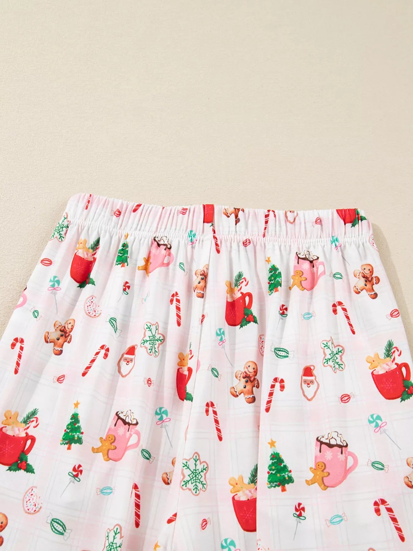 Christmas Spirit Cute Holiday Print Short Sleeve Shirt and Pants 2pcs Pajama Set