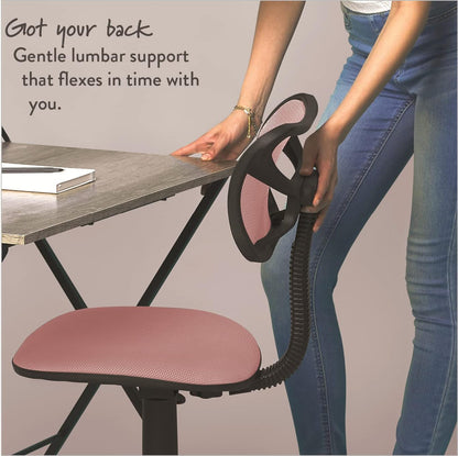 Swivel Mesh Desk Chair, Blush 21D X 21W X 34H In-4