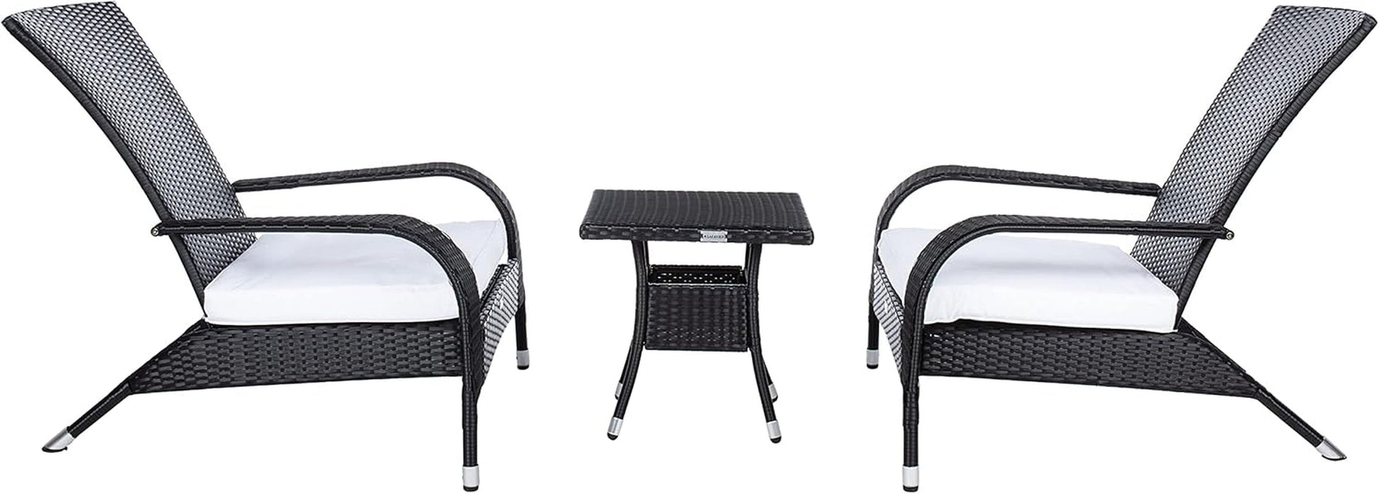 Outdoor Collection Edna Black/White Cushion 3-Piece Lounge Set PAT7719A-4