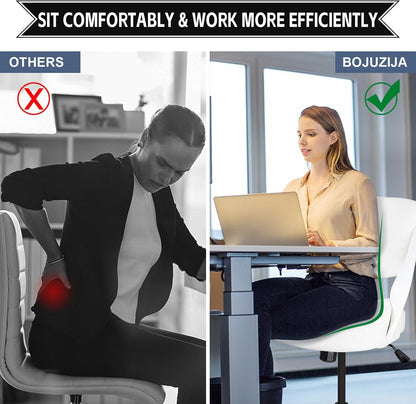Ergonomic Drafting Chair,Standing Computer Desk Chair,Foot Ring,Lumbar Support,Swivel Task Chair - White-3