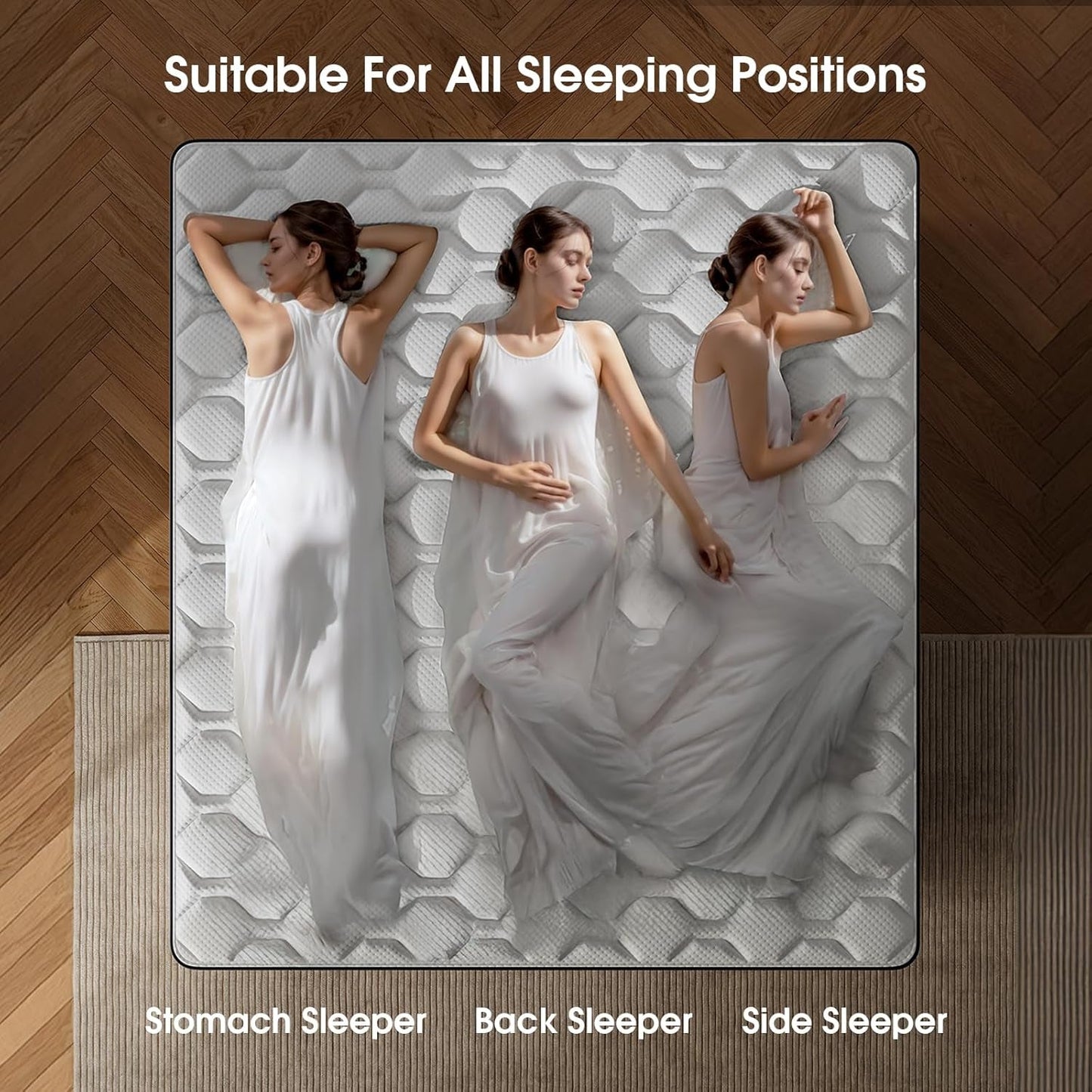 King Size Mattress,12 Inch Hybrid King Mattress in a Box,Medium Firm,Gel Memory Foam and Pocket Springs,Pressure Relief,100-Night Trial,Certipur-Us Certified-4