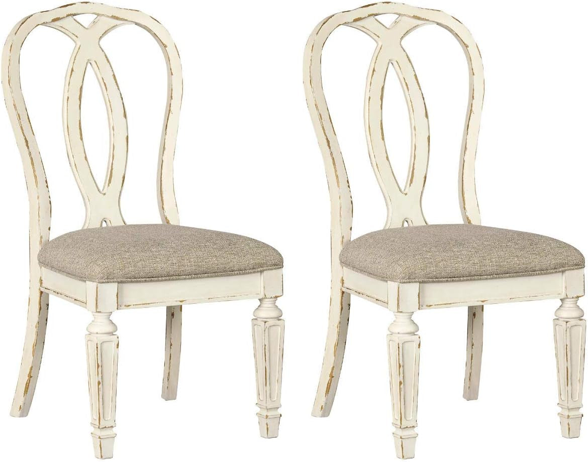 Realyn French Country Ribbon Back Dining Chair, 2 Count, Chipped White-0
