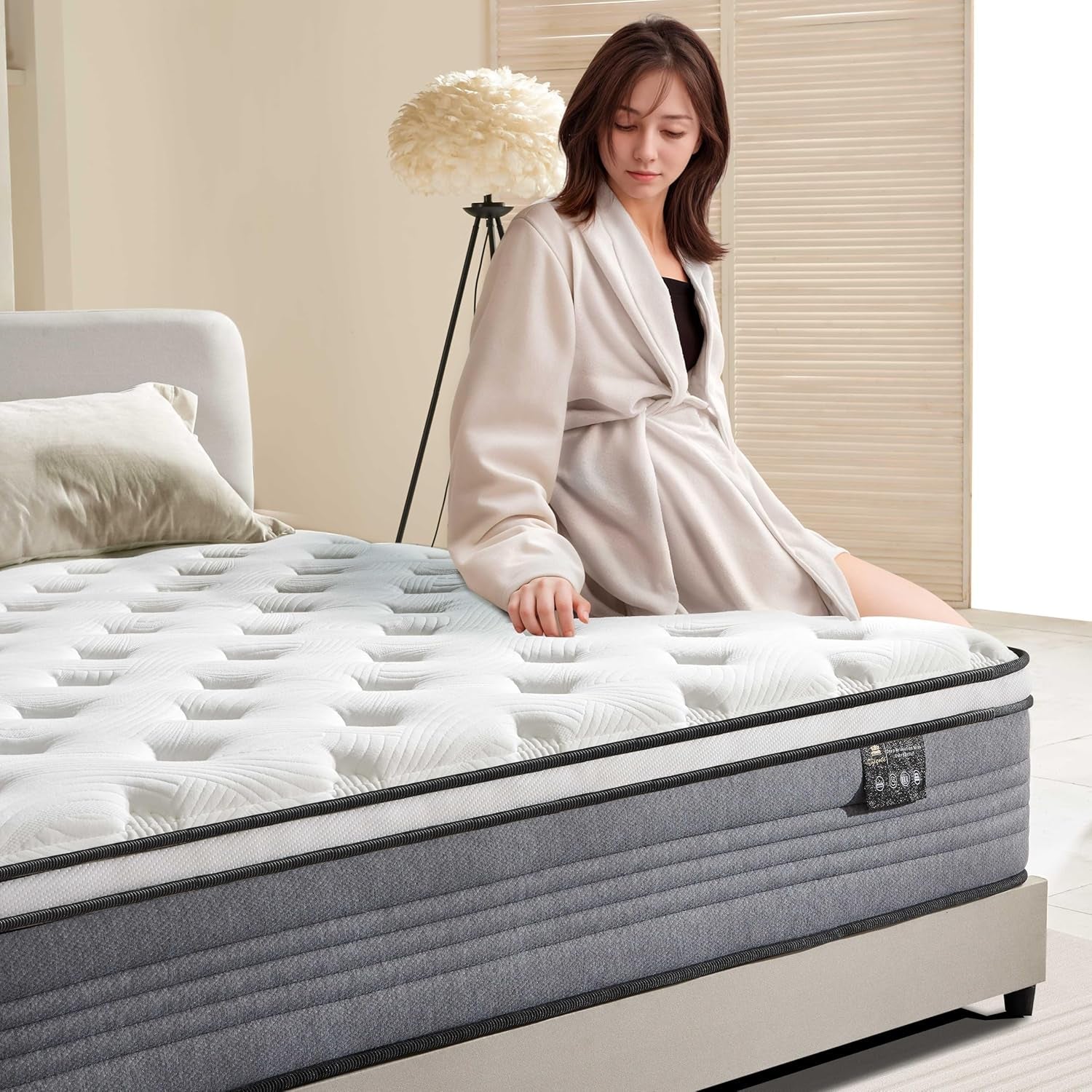 12 Inch Queen Hybrid Mattress with Gel Memory Foam-2
