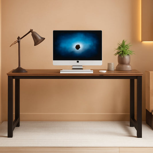 Computer Desk, 63 Inch Large Office Desk Computer Table Study Writing Desk Workstation for Home Office, Rustic Brown-0