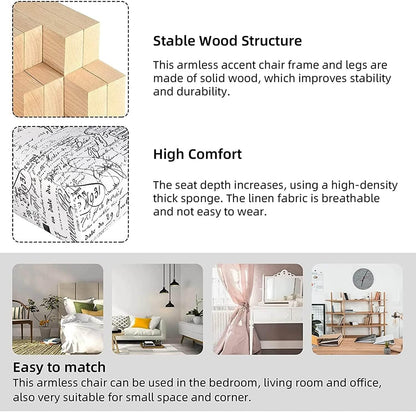 Modern White Armless Accent Chairs Set of 2-1