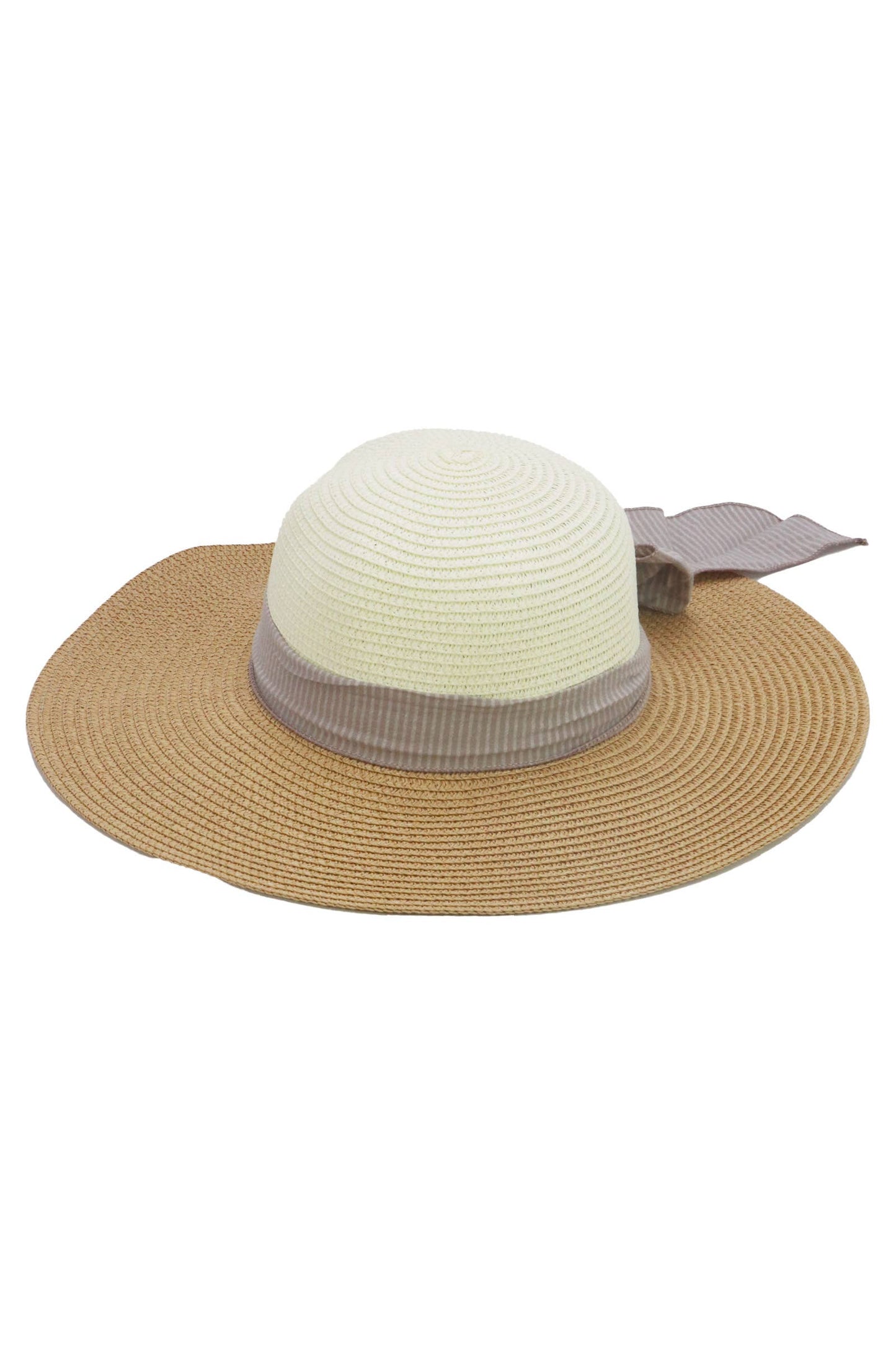 LAST ONES! Two-Tone Summer Hat w/Bow, See Both Colors!