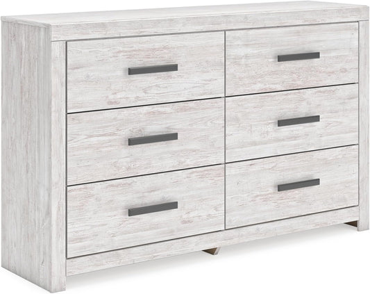 Cayboni Vintage 6 Drawer Dresser with Safety Stop for Bedroom, White-0