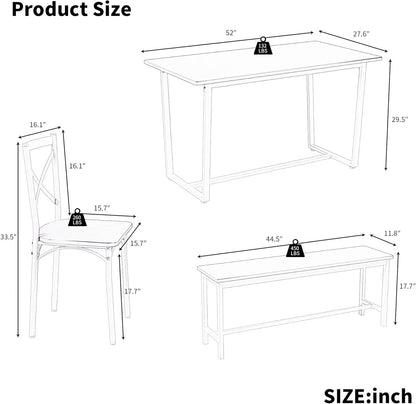 Gray 6 Piece Dining Set Easy Assembly Table Chairs Durable-1