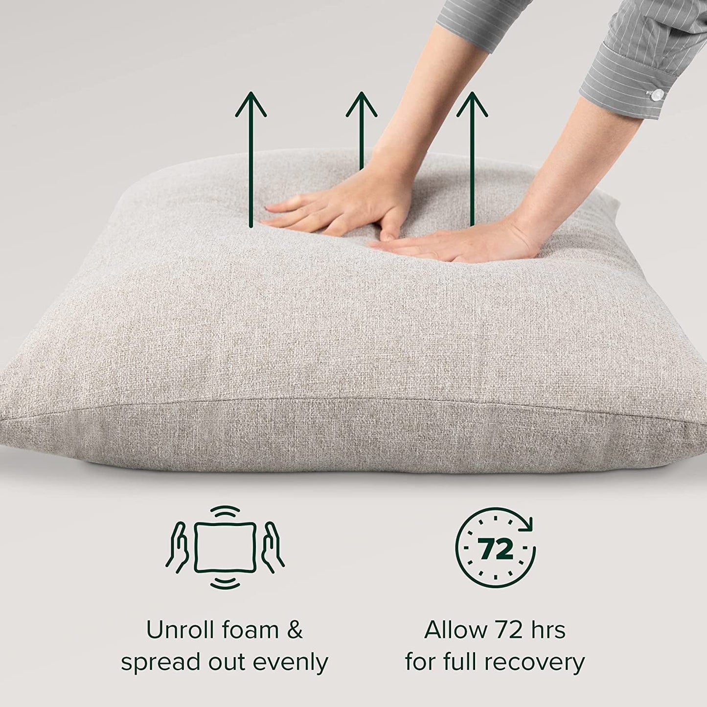 Oatmeal Armchair with Metal Frame and Cushioning-1