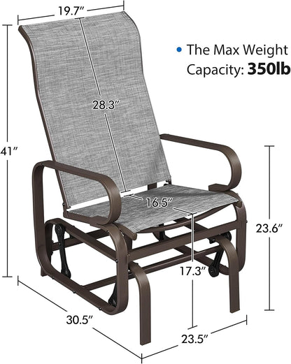 Outdoor Patio Glider Chairs with Breathable Sling Fabric-2