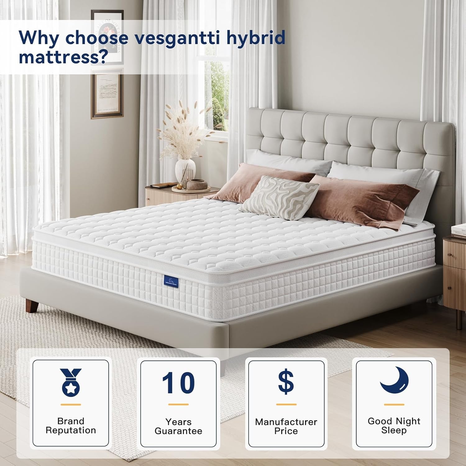 10 Inch Hybrid Queen Mattress for Ultimate Sleep Comfort-2