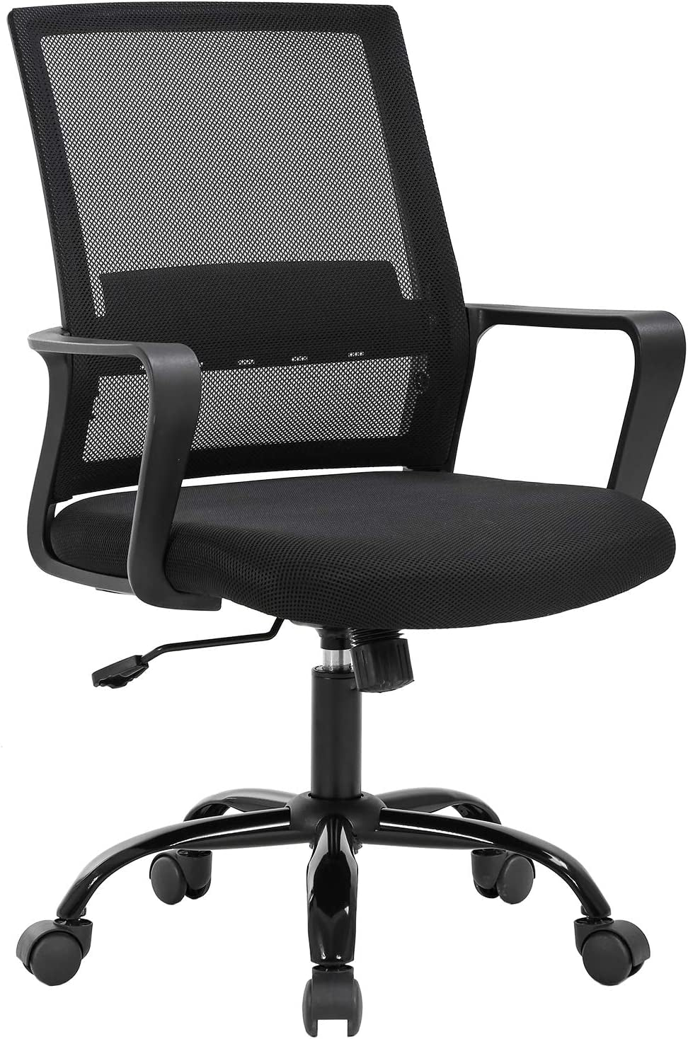Home Office Chair Ergonomic Desk Chair Swivel Rolling Computer Chair Executive Lumbar Support Task Mesh Chair Adjustable Stool for Women Men (Black)-0