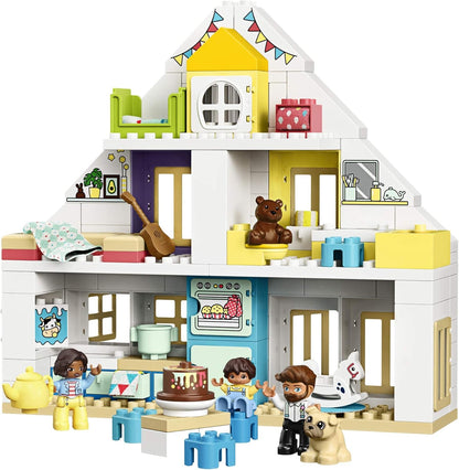 DUPLO Town Modular Playhouse 10929 Dollhouse with Furniture and a Family, Great Educational Toy for Toddlers (130 Pieces), Multicolor-4