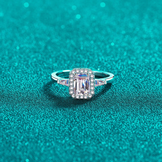 1 Carat Moissanite Sterling Silver Ring For Her Shine
