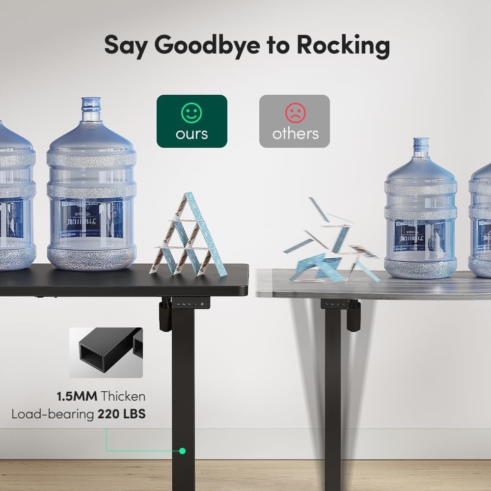 75 * 63" L Shaped Standing Desk, Electric Height Adjustable L Shaped Desk, Suitable for Home Office, Black-4