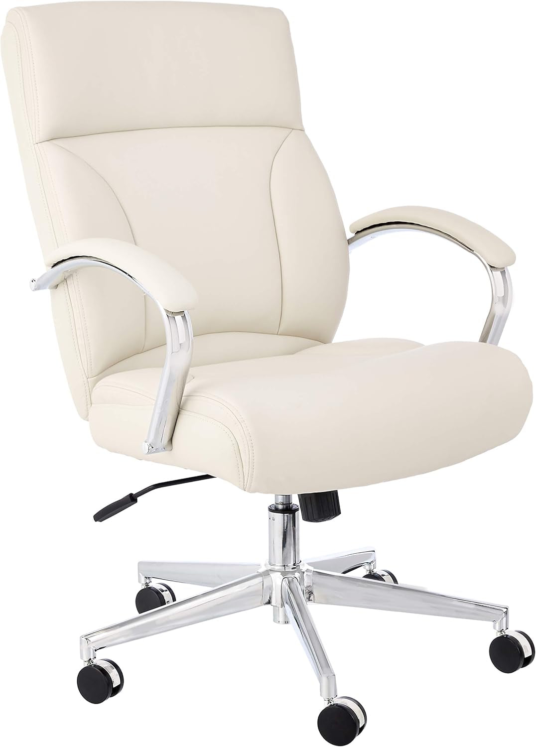 Executive Desk Chair, 275Lb Capacity, Oversized Cushion, Ivory Bonded Leather, 29.13"D X 25.2"W X 43.11"H-0