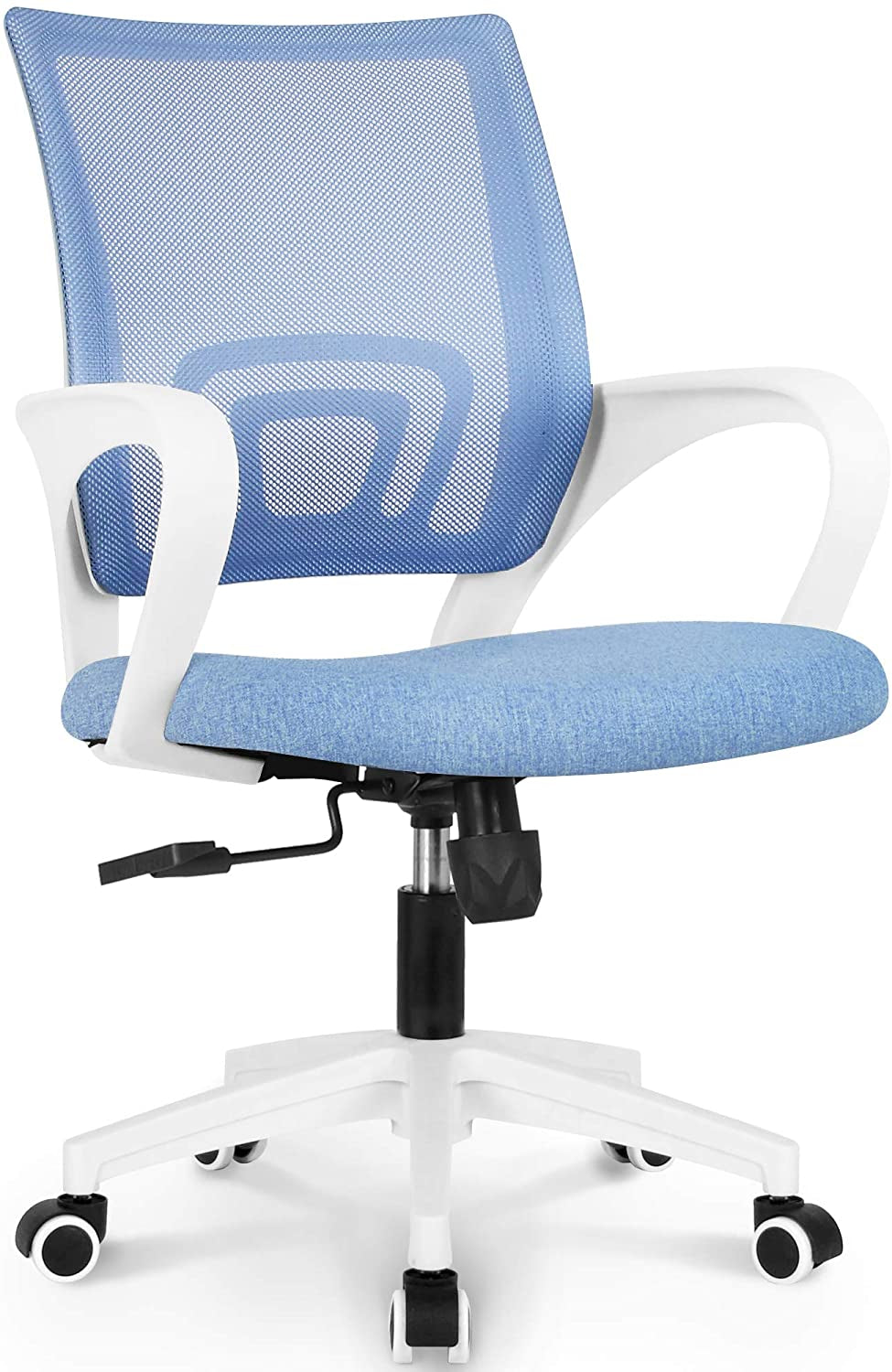 Ergonomic Blue Mesh Office Chair with Wheels-1